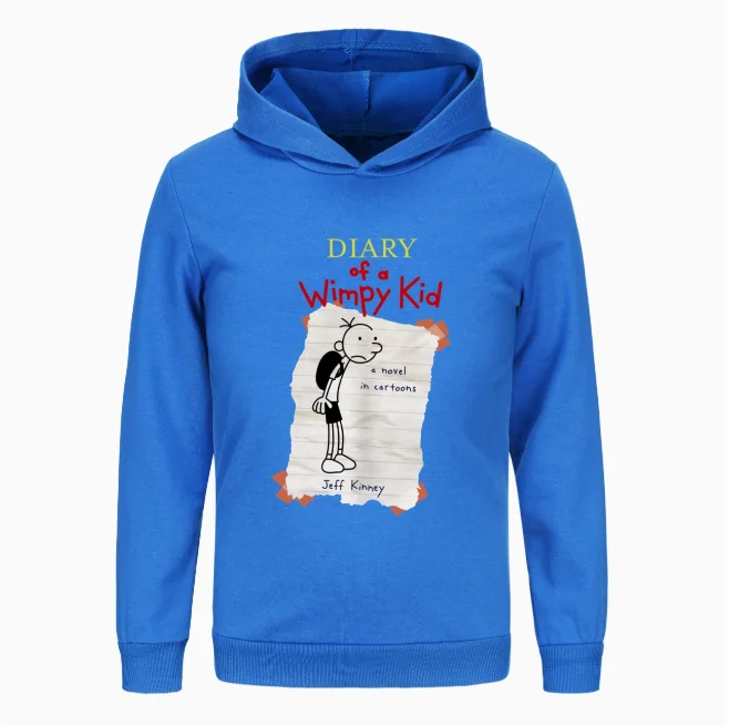 Diario di un bambino Wimpy World Book Day Abbigliamento per bambini Maglione con cappuccio Felpa Cartoon Pullover Hip Hop Adolescente Ragazzi Ragazze4225