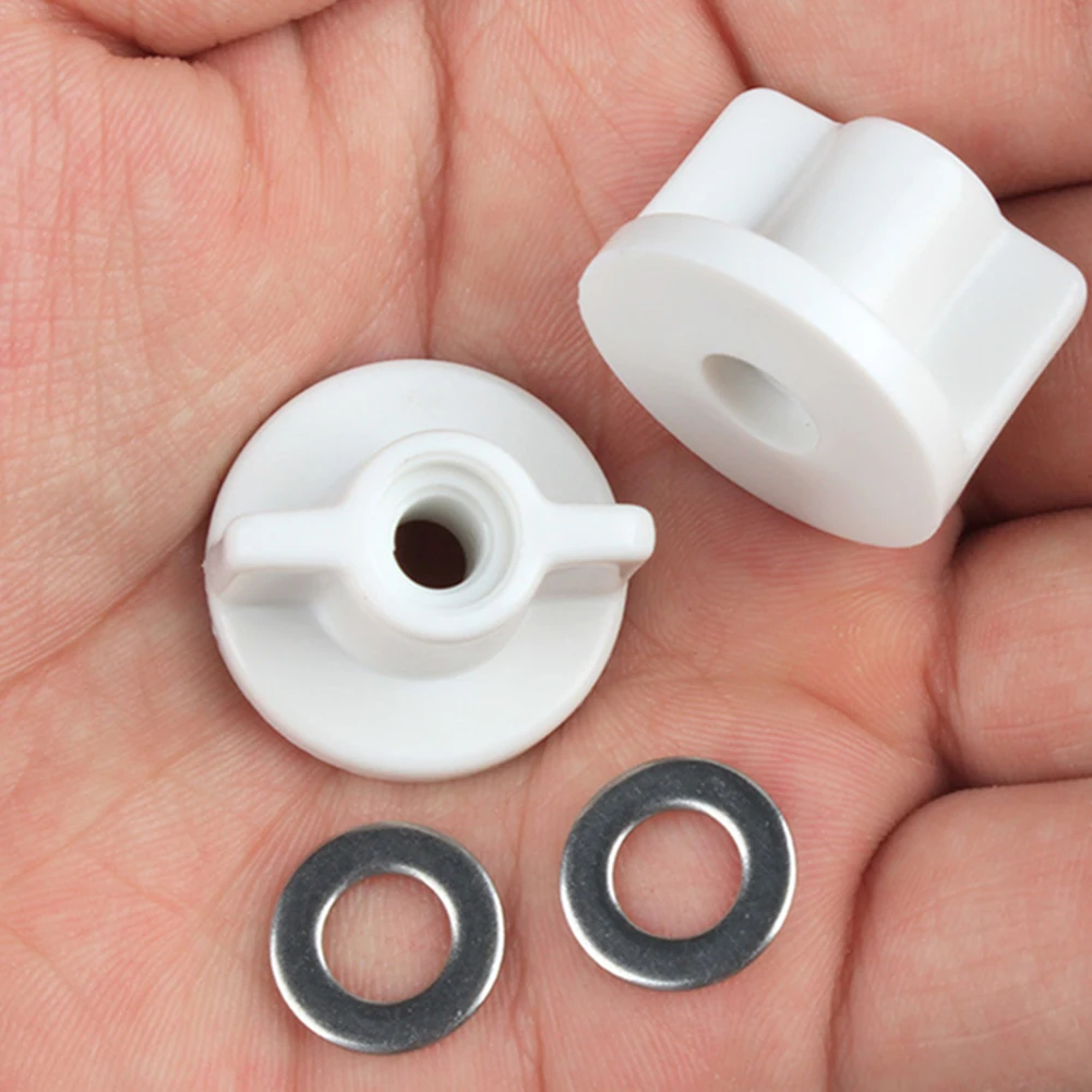 For Bathroom Maintenance White Toilet Seat Fittings Back Nut Set Rust Resistant Material Plastic And Metal Mix