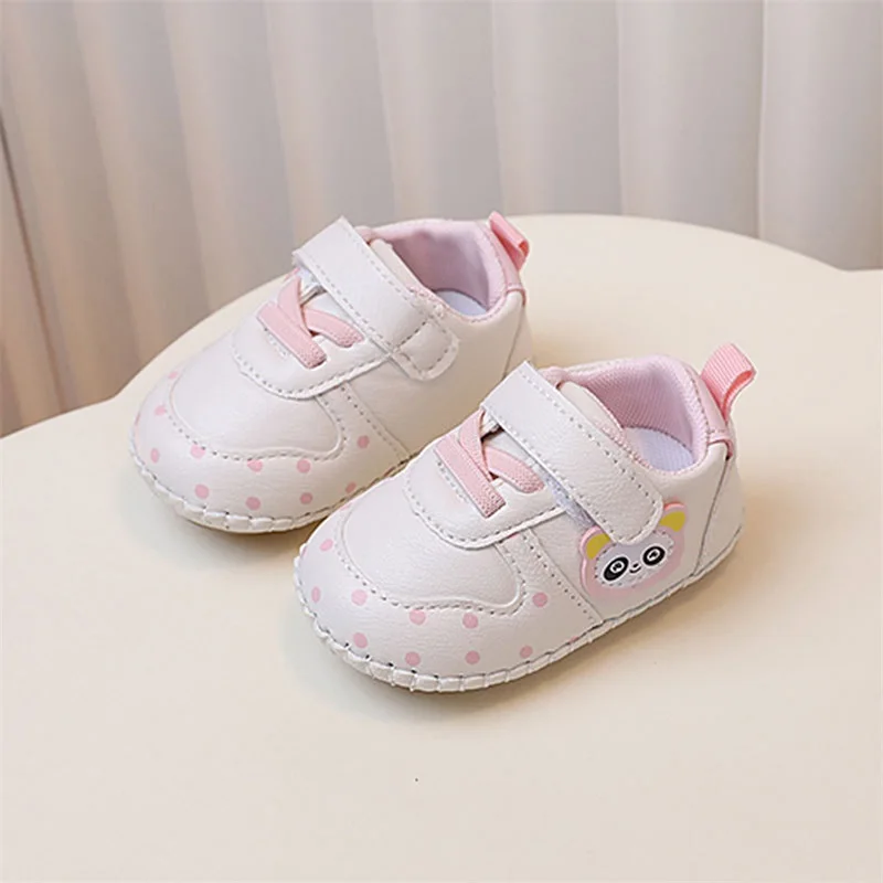 เด็กวัยหัดเดินเด็กทารกเด็กหญิงสังเคราะห์หนังแบนรองเท้าฤดูใบไม้ผลิฤดูใบไม้ร่วงการ์ตูนสัตว์รูปแบบ Anti-SLIP Soft Sole รองเท้าเด็กทารก