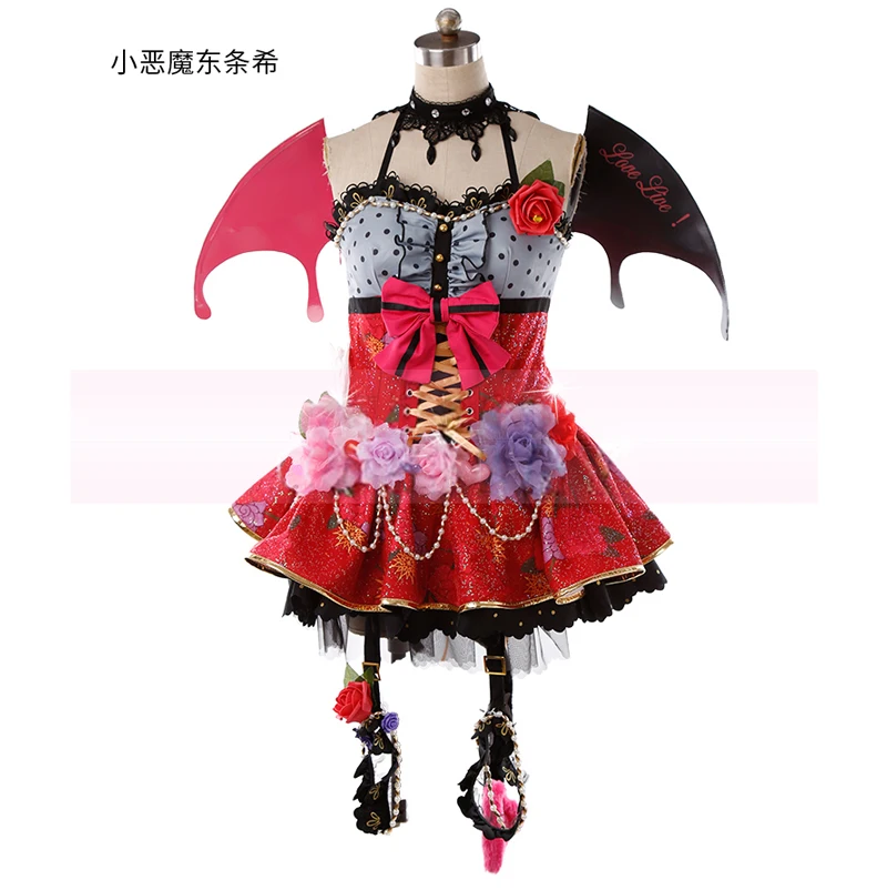 Anime cosplay Love live Nozomi Tojo devil dress halloween cosplay costume lolita dress wing tail full sets A