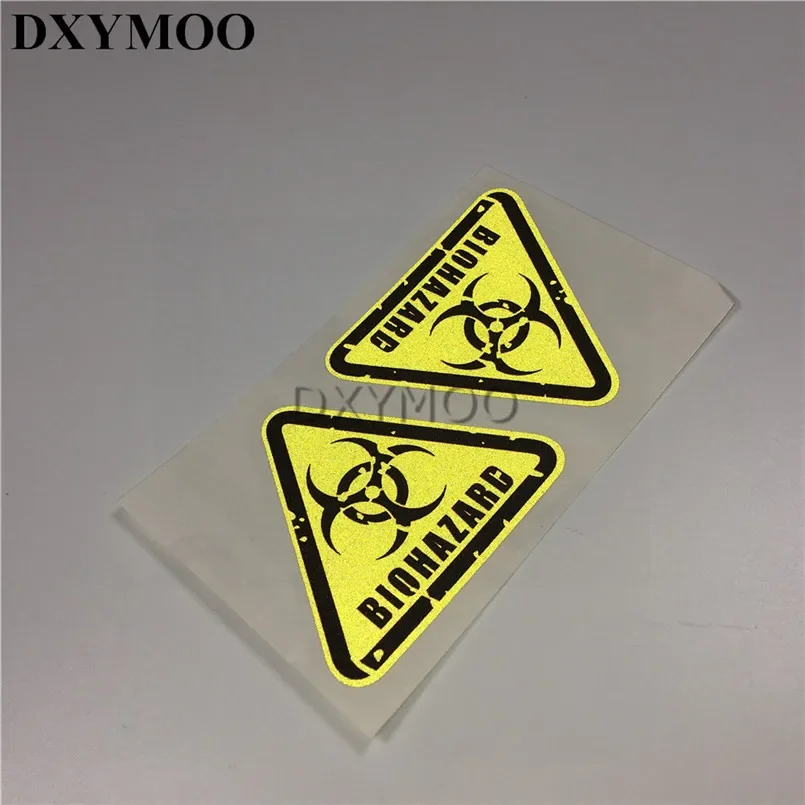 Wholesales 10 pairs Warning Umbrella Reflective Car Stickers BIOHAZARD Zombie Motorcycle Vinyl Decals 3M