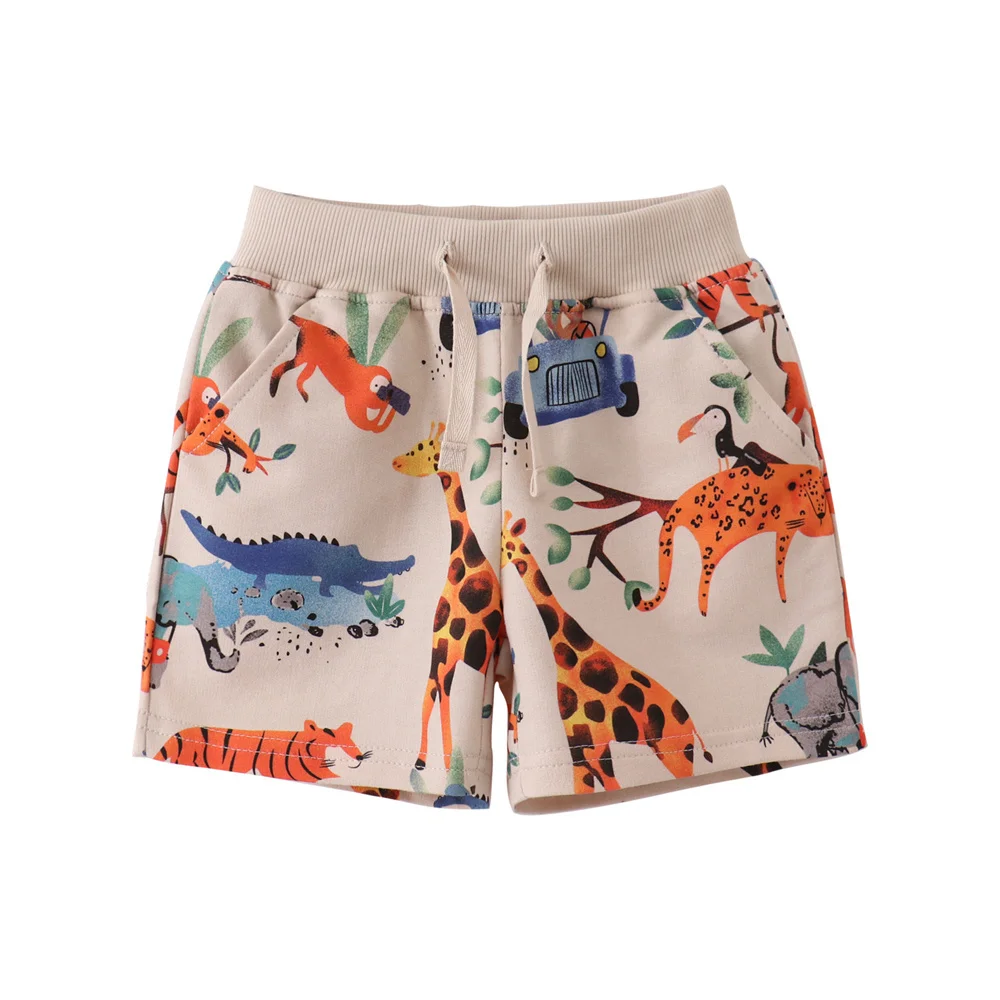 

Jumping Meters Toddler Kids Shorts 2-7T Boys Girls Drawstring Animal Print Hot Selling Children's Short Pants