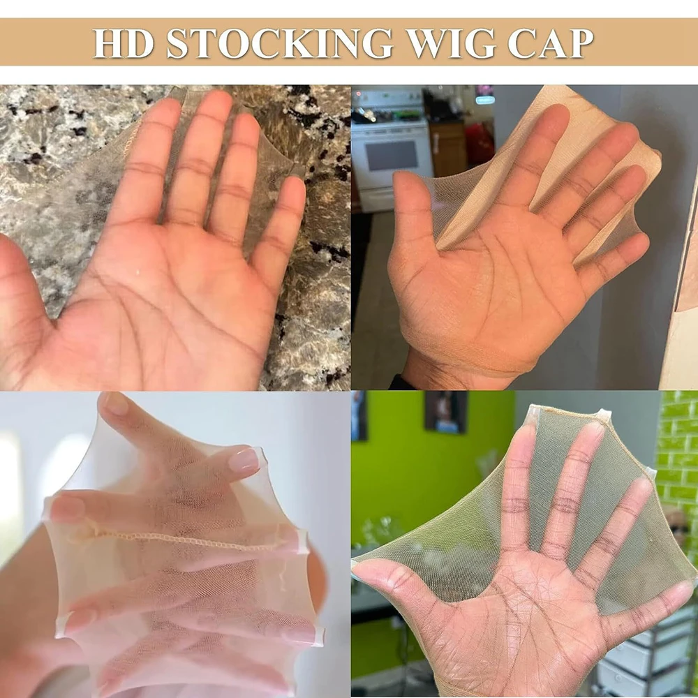 5 حزمة/10 قطعة HD شعر مستعار قبعات عالية الجودة شفافة HD شبكات الشعر نسج النايلون بسط الدانتيل شعر مستعار أمامي قبعة للنساء الرجال