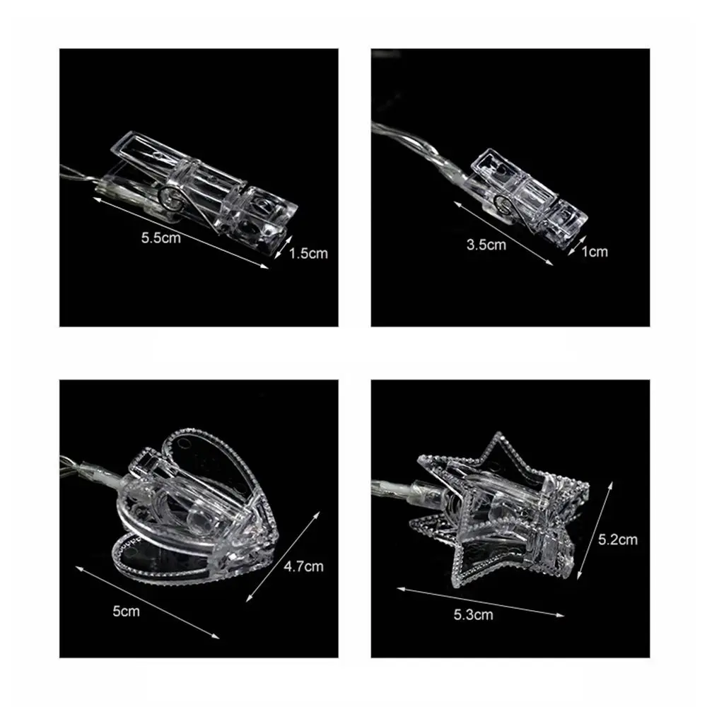 3m Photo Clips Fairy Lights Stars Battery Powered Card Clip String Lights Bright Plastic LED Photo Wall Decoration Lights