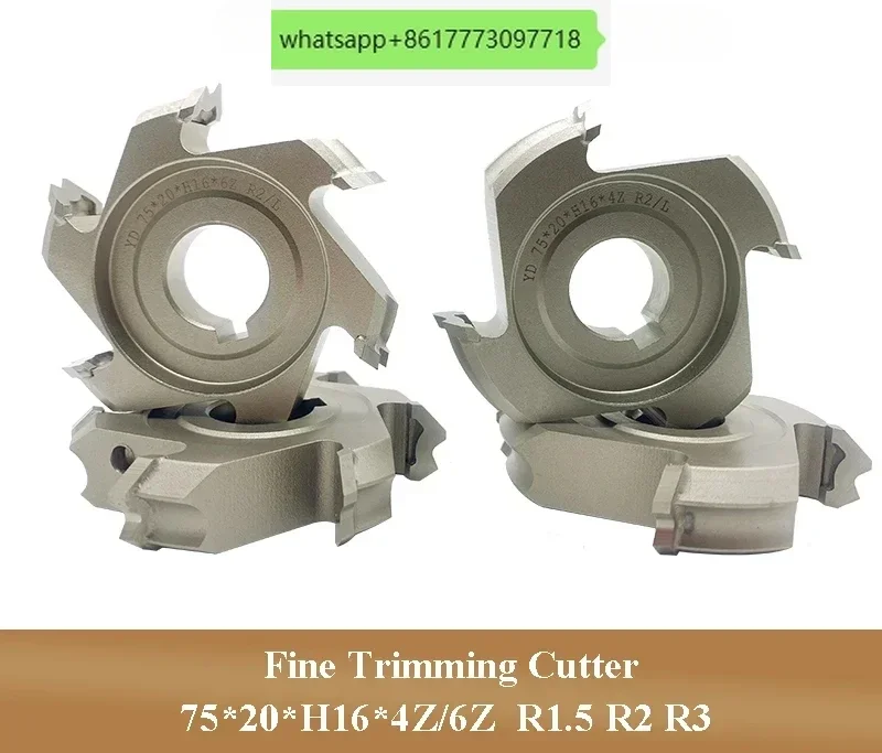 1Pair (L+R) 75*20*H16*4Z/6Z  R1.5/2/3 Woodworking Knife Tools Fine Trimming Cutter   Edge Banding Machine