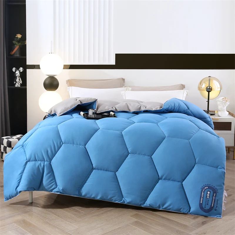 Goose Down Like Duvet Fluffy Quilted Water Cube Comforter Warmth Winter/Autumn Thick Blanket Zero Pressure Quilt Core 200*230cm