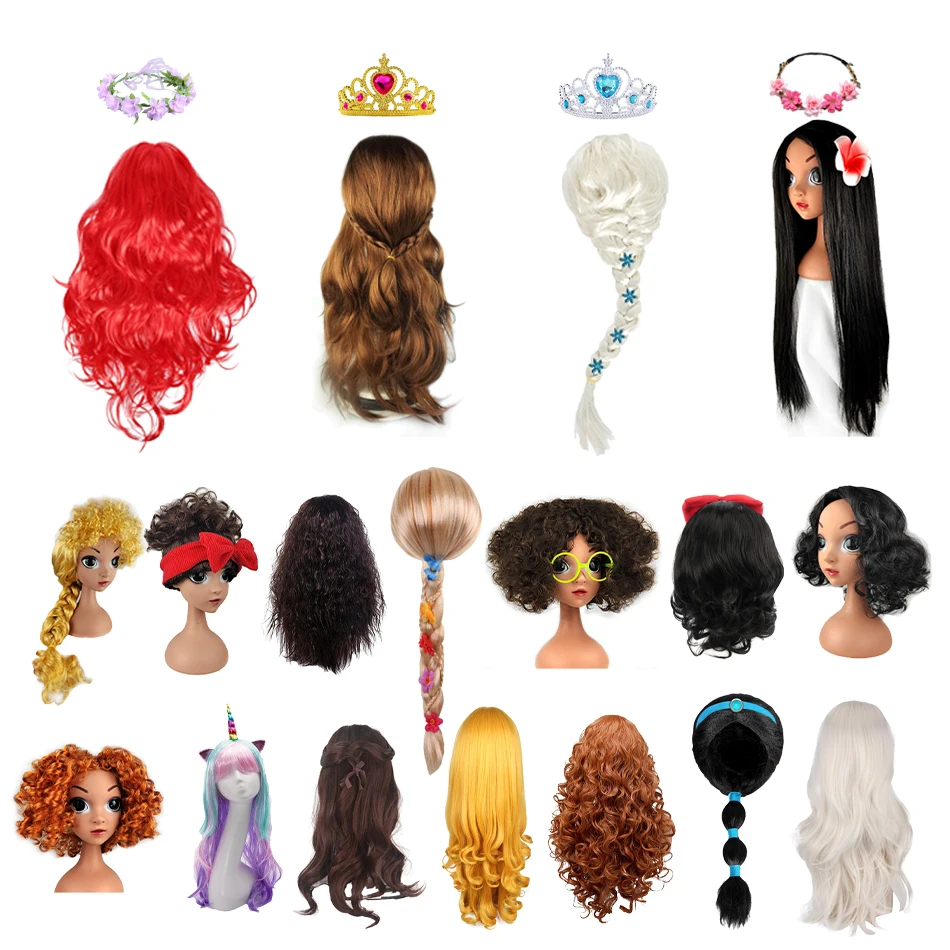 

Encanto Hair Accesories for Girls Elsa Accessories Gloves Wand Crown Jewelry Set Airel Wig Braid Princess Dress Christmas Party