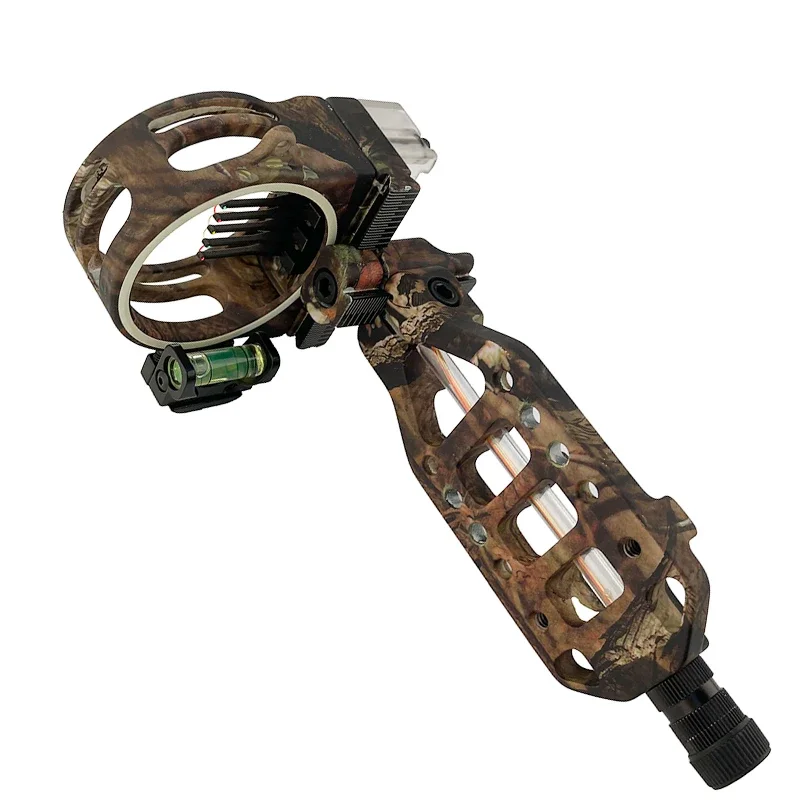 Bow Sight 5-PIN 0.019'' W/ LIGHT, Fiber Optic LED Sight ARIES CAMO BOW SIGHT for Bow Accessories