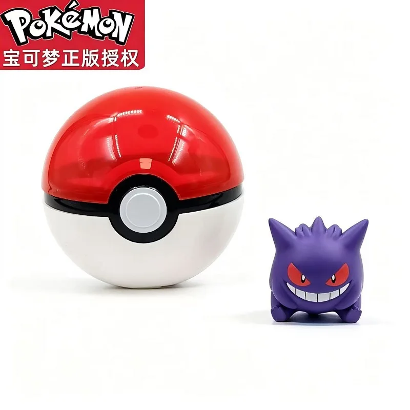 Genuine Pokemon Anime Figures Pikachu Sylveon Gengar Eevee Mew Vulpix Cute Pet Action Dolls Model Poke Ball Ornament Toy Gift view 6