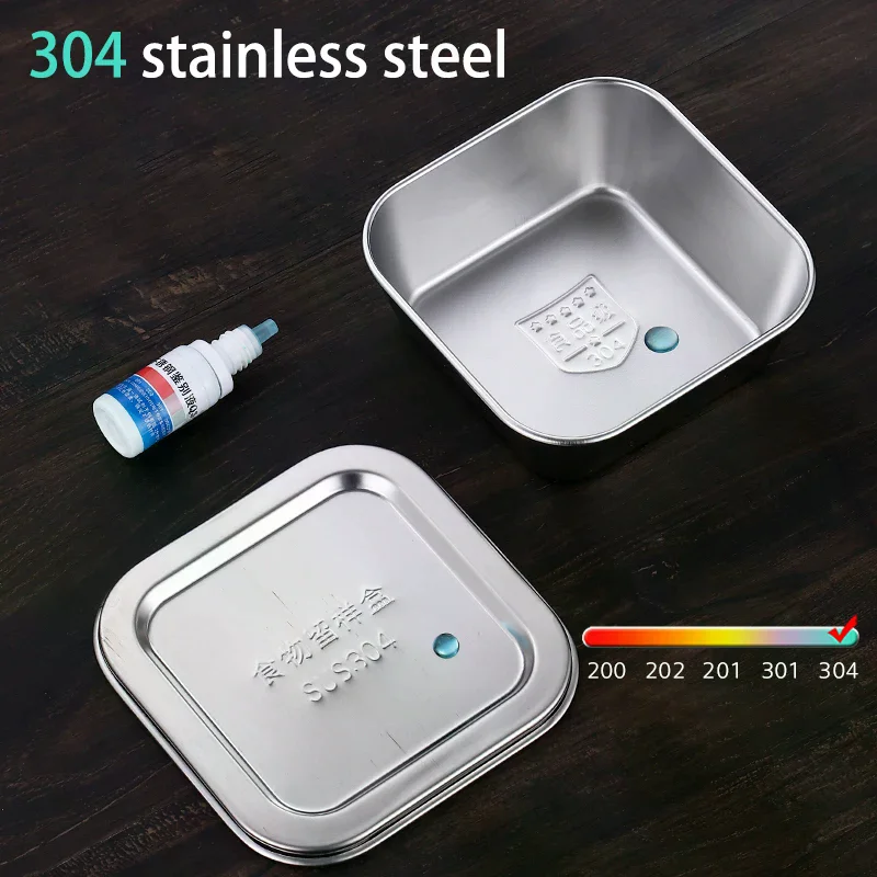 304 Stainless Steel Sample Retention Box School Food Bowl Kitchen Sample Retention Bottle Rectangular Box With Lid
