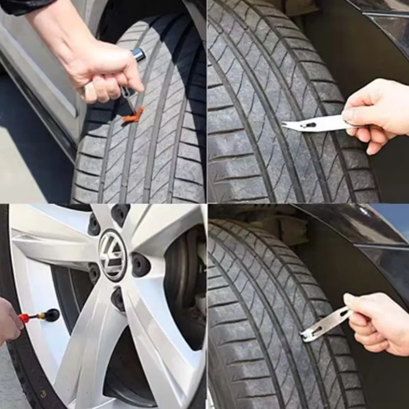 

Auto Tire Repair Set Puncture Repair Tools Car Van Motorcycle Bike Emergency Heavy D Uty Tubeless Tire Repair Rivet Set