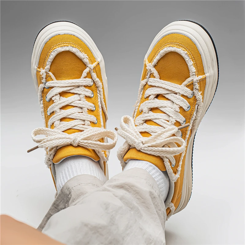 

2026 New Fashionable Breathable Trend Low Top Versatile Niche Thick Soled Board Shoes Trend Student Casual Men's Shoes
