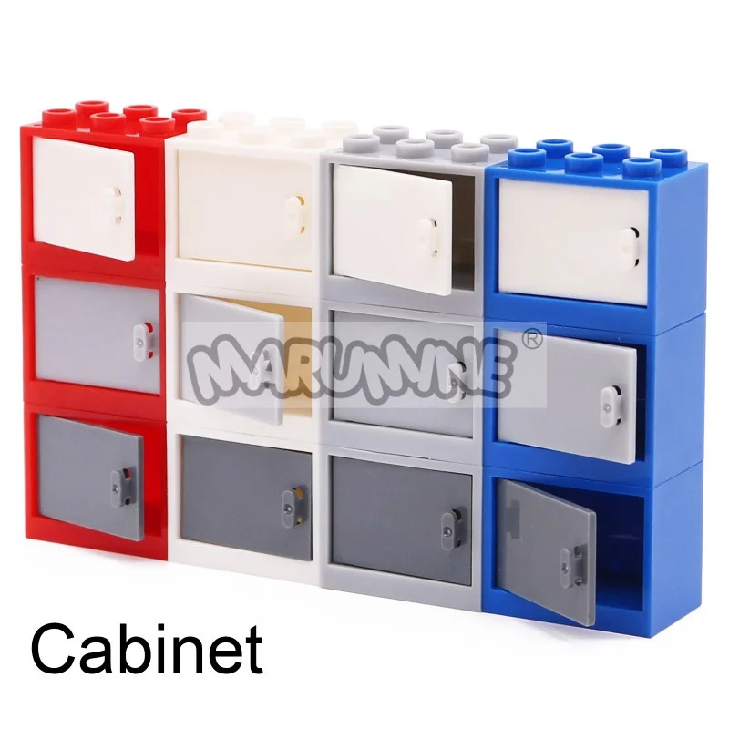 MARUMINE MOC City Street View Building Blocks Accessori 10PCS Cassetto dell'armadio Modello in mattoni Parti compatibili con 92410 4533 4536