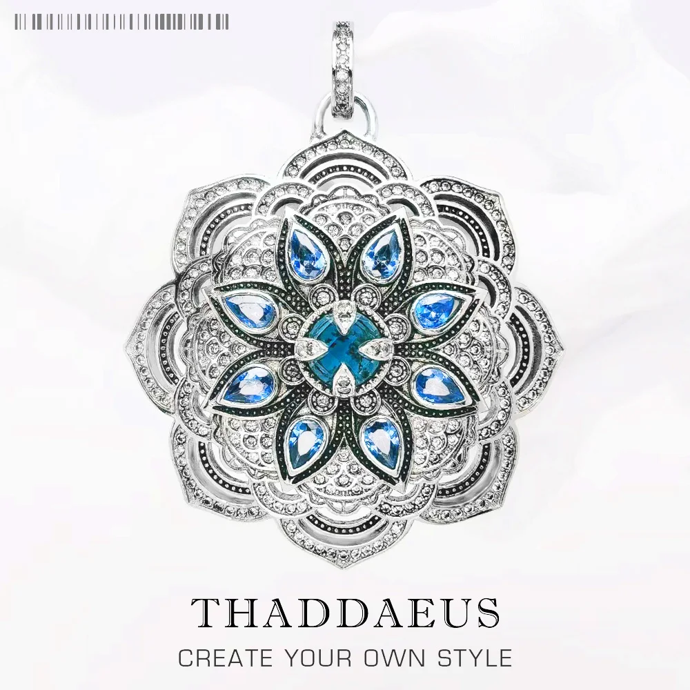 

Кулон с цветком синего лотоса, летние новые ювелирные изделия, аксессуары из стерлингового серебра 925 пробы, винтажный подарок для женщин