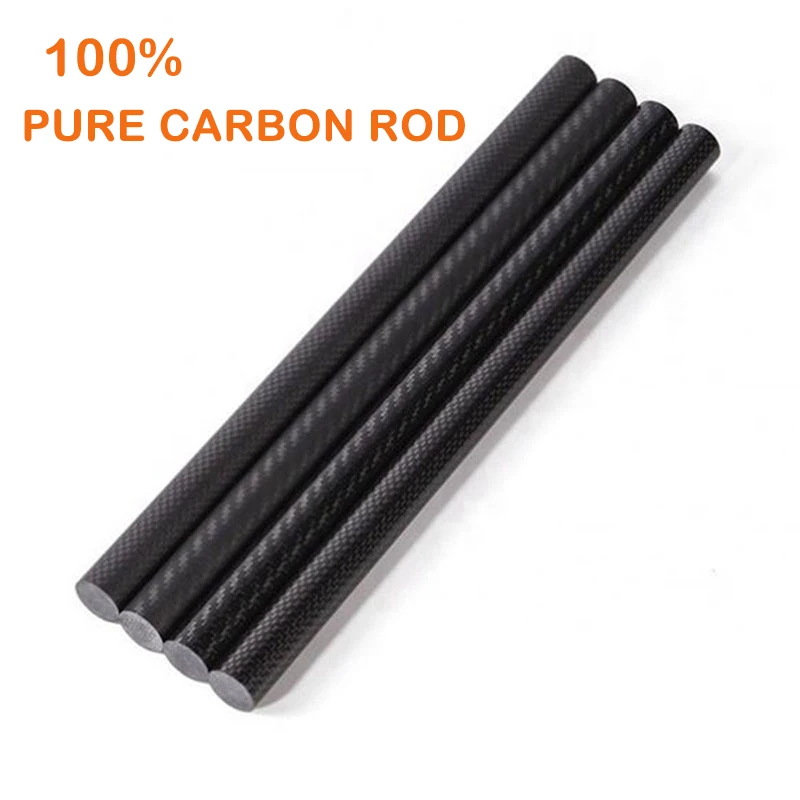 500mm Length 3K Carbon Fiber Rod OD4-15mm Solid Pure Carbon Plain Glossy Surface Carbon Rod for Drone,Movie Camera & Model DIY