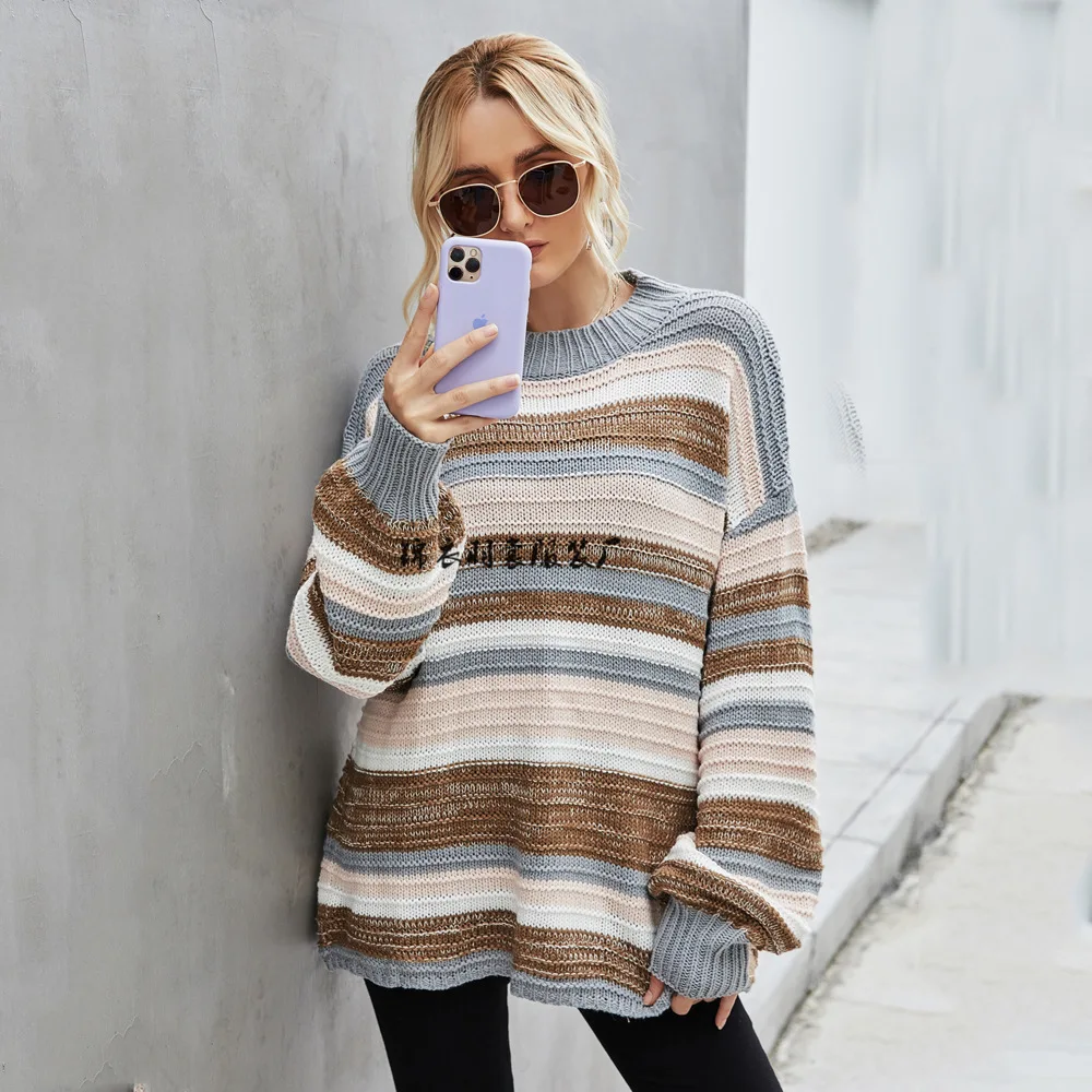 

2026 Spring New Women's Sweater Knitted Splicing Sweater for Women