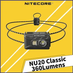 NITECORE NU20 클래식 충전식 헤드라이트, 러닝 캠핑 방수 헤드램프, 360 루멘, 2024 신제품