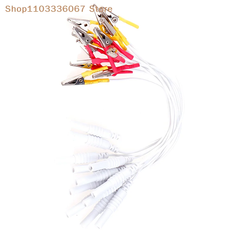 【HLS】【HB】12Pcs/Set Alligator Clip Cable Electronic Acupuncture Treatment Instrument