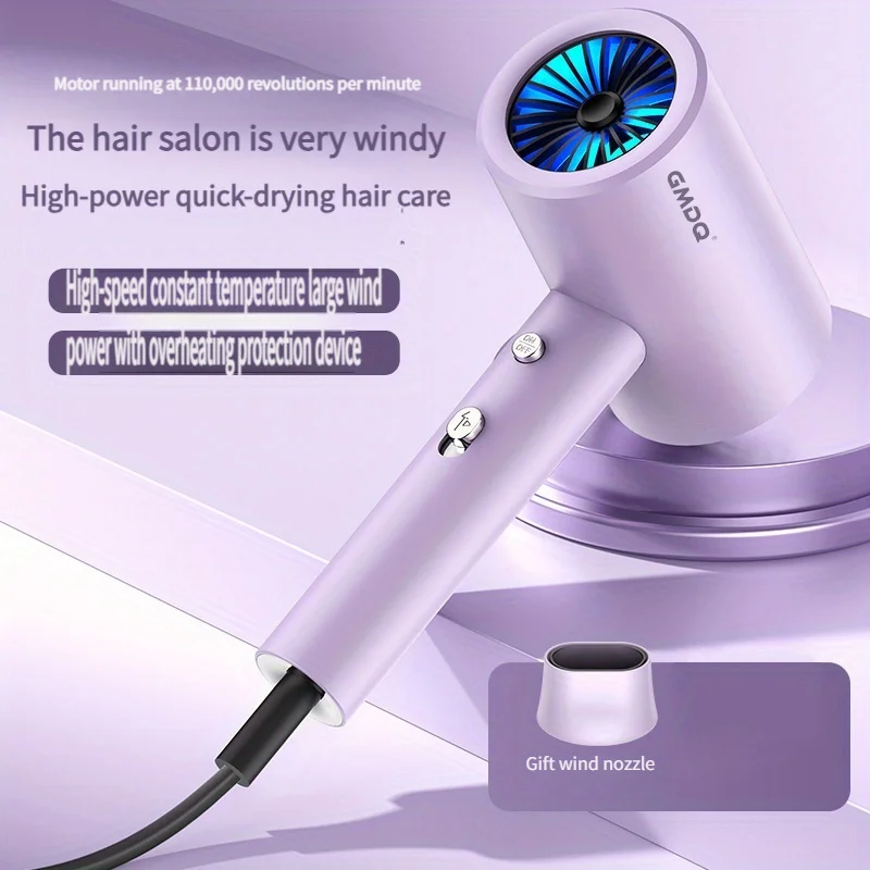 1600W Hotel-Grade Ionic Hair Dryer - Professional Blow Dryer with Turbo Airflow, Negative Ion Technology & Dual Voltage (For Hot