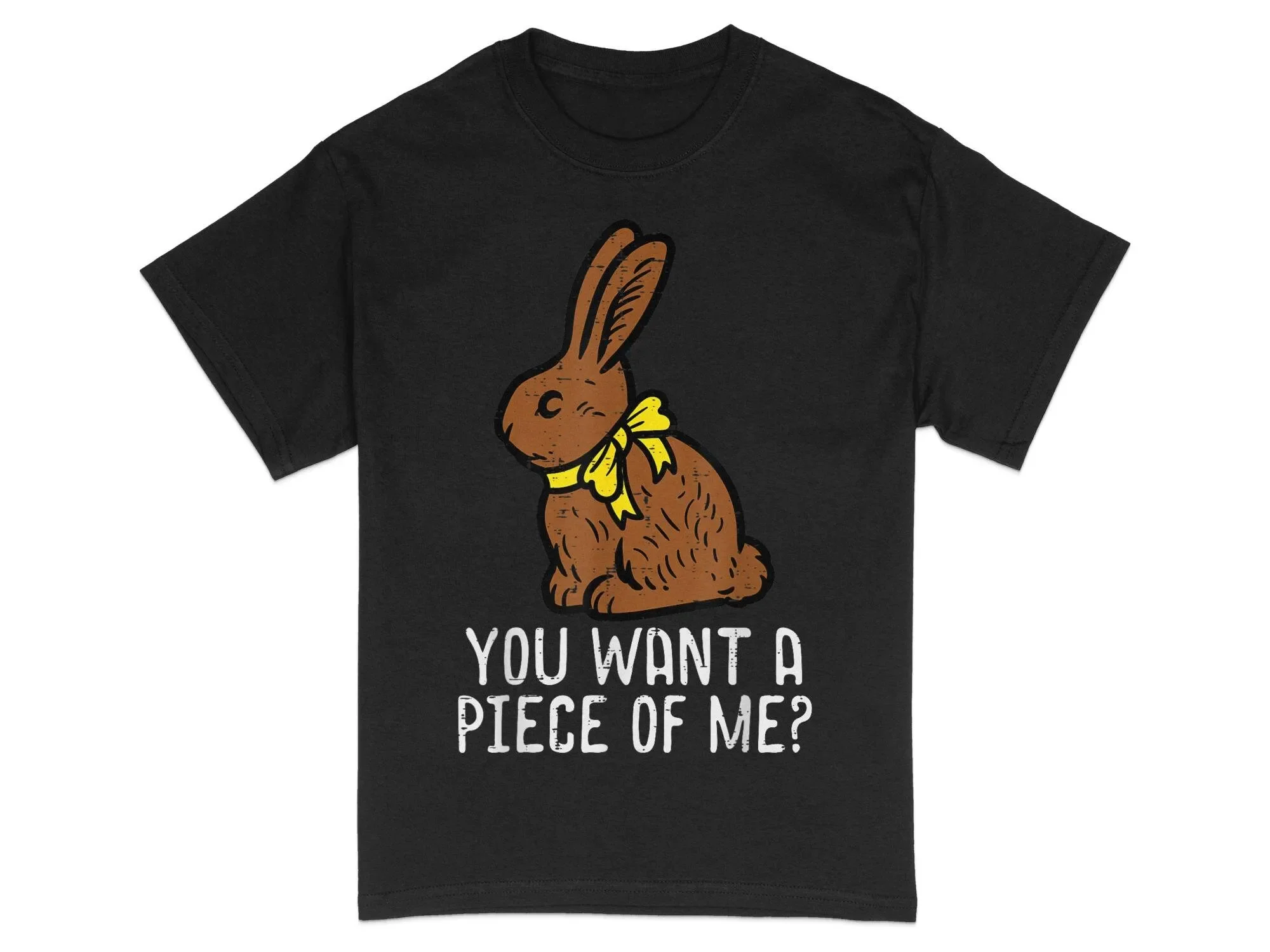 

Chocolate Bunny T Shirt Funny Easter Cute Rabbit Casual Spring Apparel Novelty Animal Pun Top