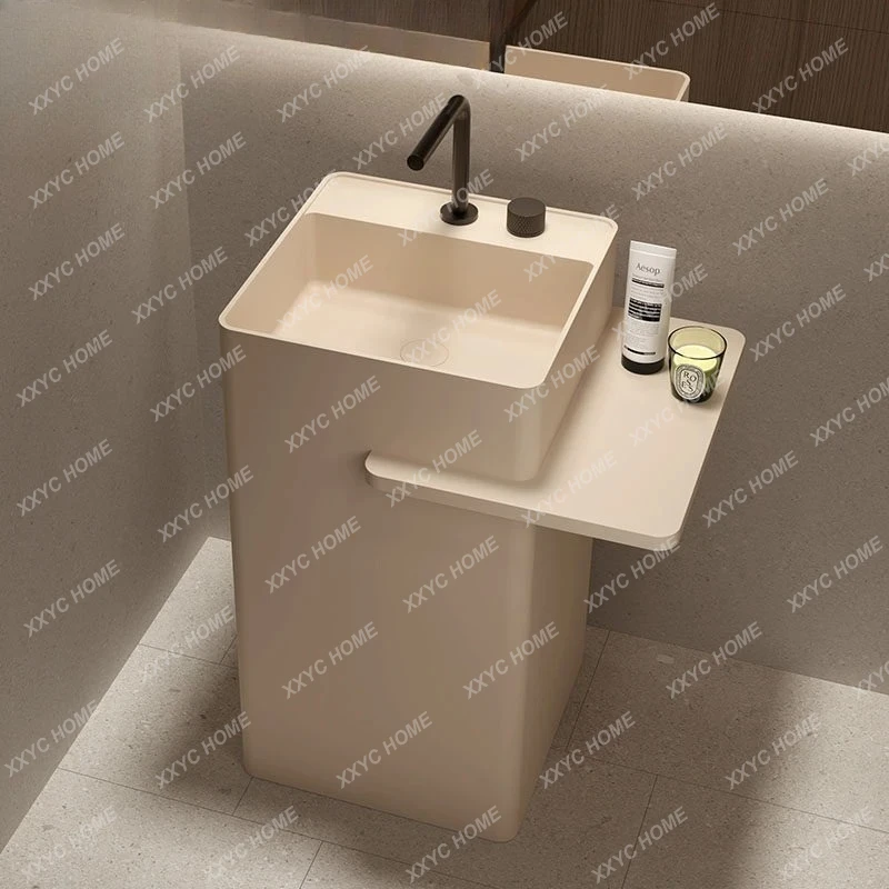 

Интегрированная напольная раковина из искусственного камня для отелей и вилл, уличная умывальная раковина, изготовленная на заказ