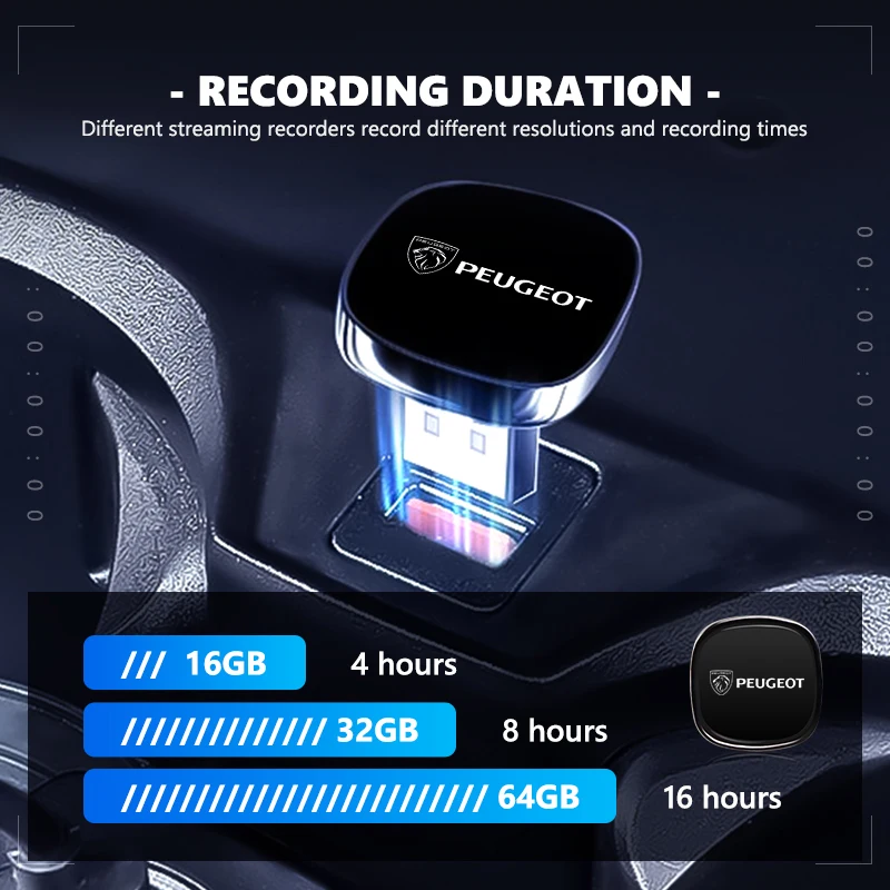 لبيجو 16/32/64GB محرك فلاش USB صغير ذاكرة عصا المحمولة سيارة U القرص ميموريا 107 106 205 4008 301 607 407 508 2008 5008