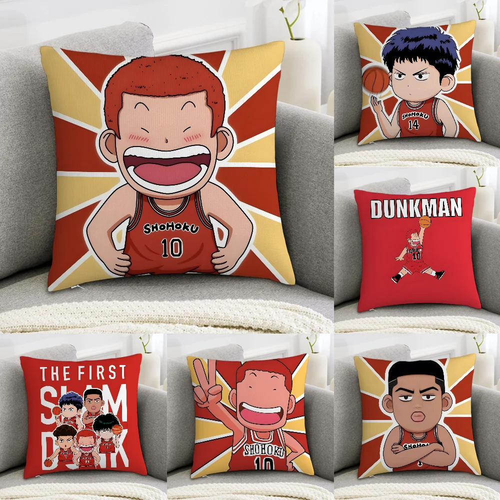 

S-Slam Dunk Anime Pillow Case Sofa Decorative Home Double-sided Print Plush Square Throw Pillow Covers Cushion Decor Cover