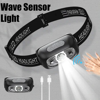 LED ヘッドライトセンサーヘッドライト USB 充電式ヘッドトーチライトフロント Led ヘッド懐中電灯超高輝度防水ヘッドランプ
