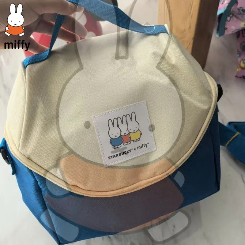 Bolso Bandolera de Miffy de Dibujos Animados, Mochila de Picnic con Estampado de Anime Kawaii, Lonchera, Bolso de Mano, Bolsa para Cubiertos, Regalo para Fiestas