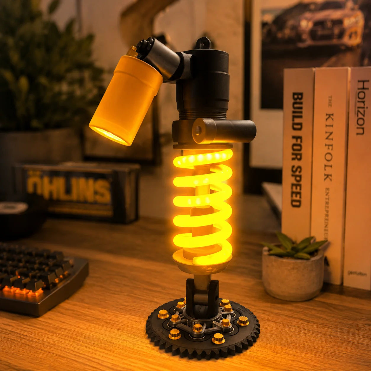 LED 3D Printing Shock Absorber Indicator Light Motorcycle Suspension Home Desktop Decorations Small Ornaments For Decoration
