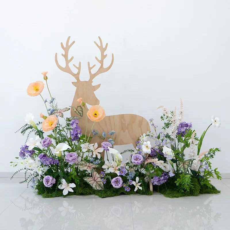 pastoral decoration deer fake flower gardening, gardening landscaping window display activity ceremony arrangement