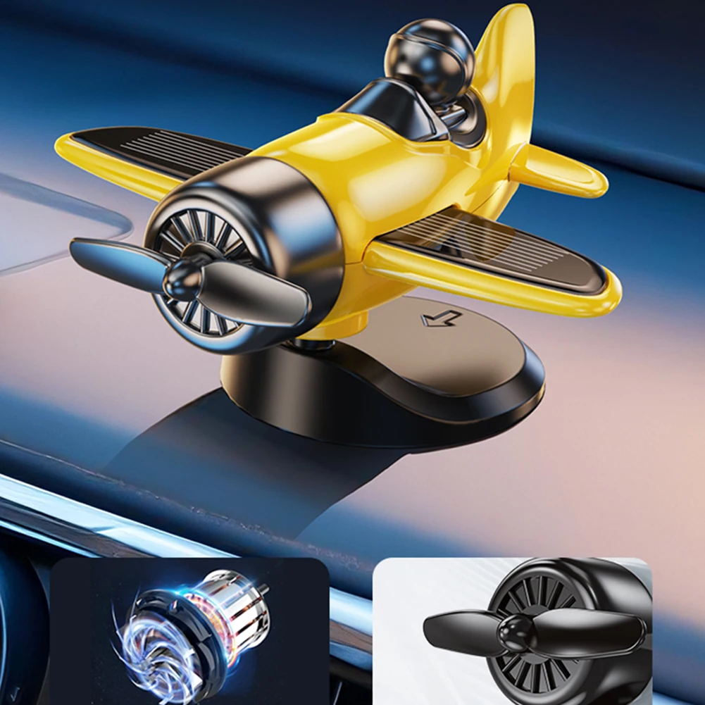 

Aircraft Ornament Solar Energy Powered Rotating Propeller Fighter Ornaments Car Pilot Decoration Interior Mouldings Accessories