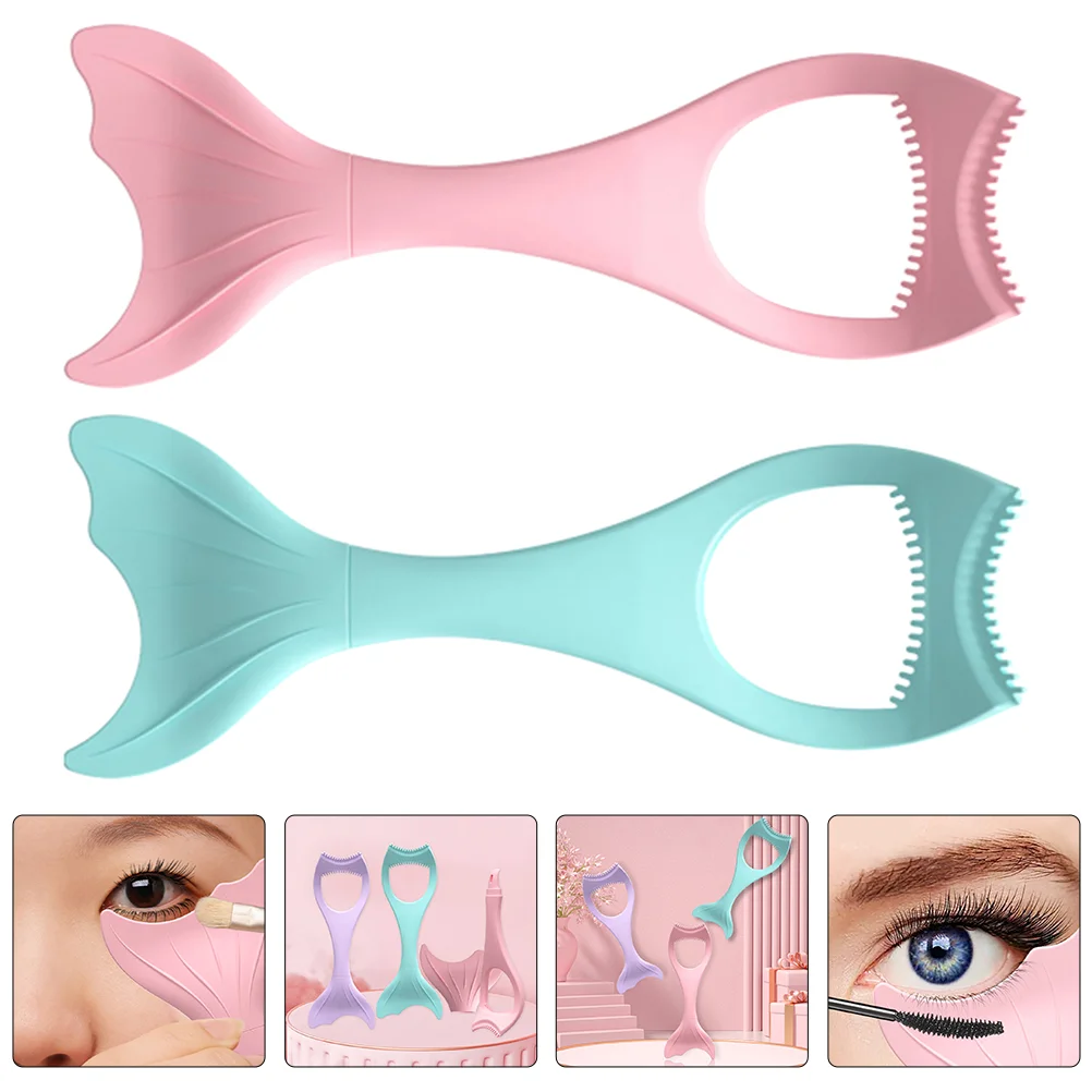 2 Pcs Eyeshadow Brush Mascara Shield Template Lash Guide Eyelash Makeup Tools Women Aid Supplies