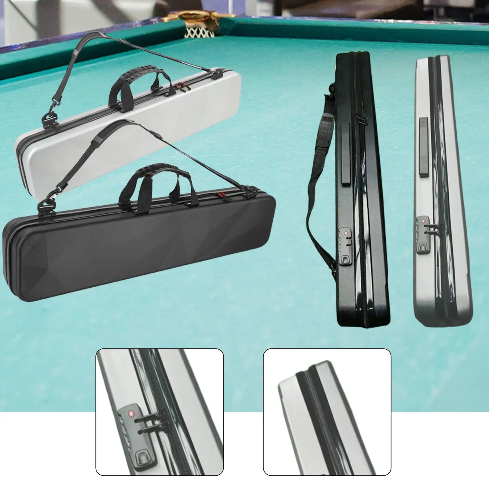 Pool Cue Pouch 1/2 Scratch Resistant with Carry Strap Carrier Billiard Rod Storage Bag Billiard Sticks Carrying Case