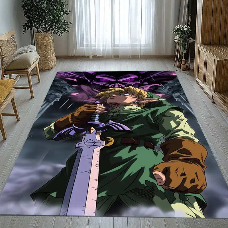 Classic Game Z-Zelda Hylian Crest Link Non-Slip Large Area Rug for Living Room,Bedroom Playroom Carpet Mat for Sofa,Home Decor