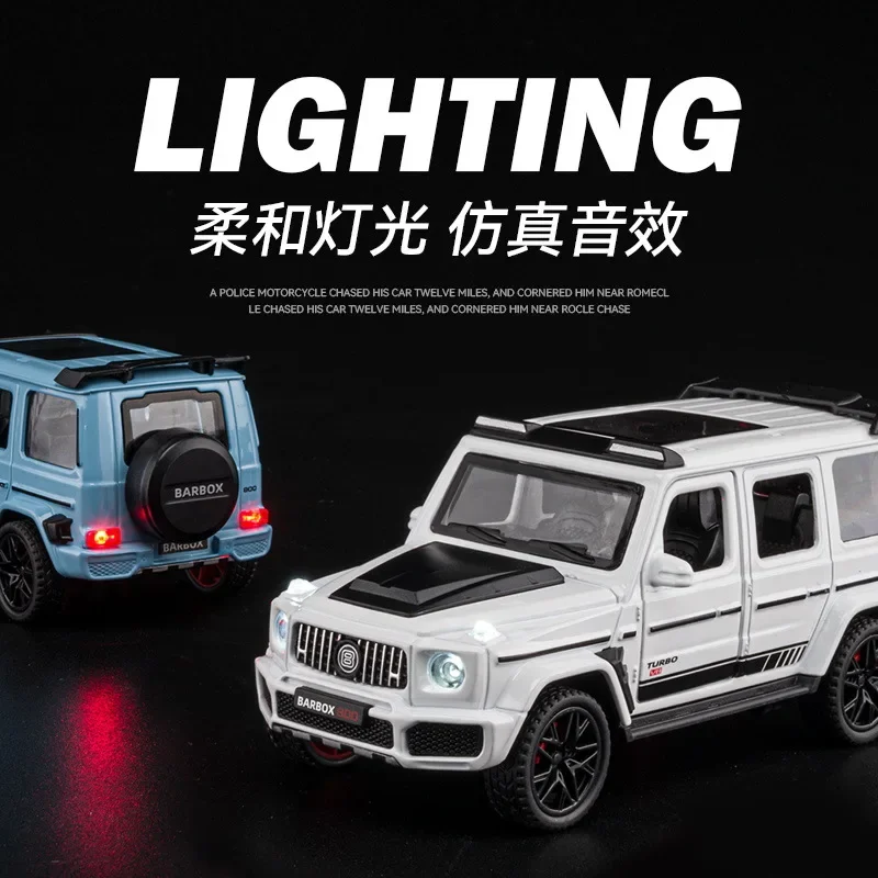 1:36 Mercedes-Benz Brazus G800 Hoge Simulatie Diecast Metalen Legering Model Auto Geluid Licht Pull Back Collectie Kids Speelgoed Cadeau