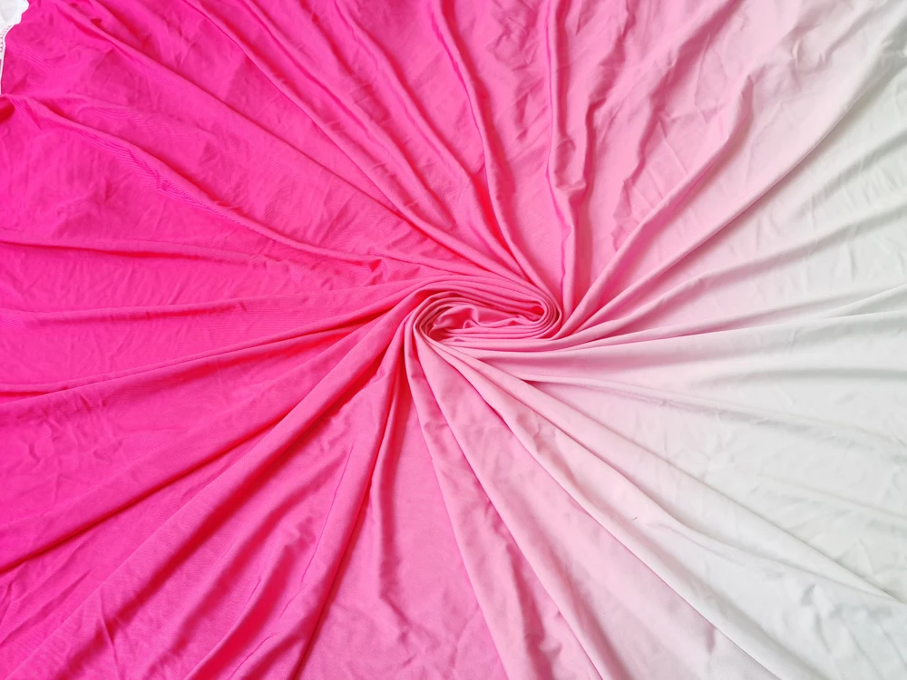 1 Meter x 1,5 Meter Graduell verlaufender Ombre-Strickstoff aus Spandex für Trainingskleidung und lateinamerikanische Tanzbekleidung – Detail 3
