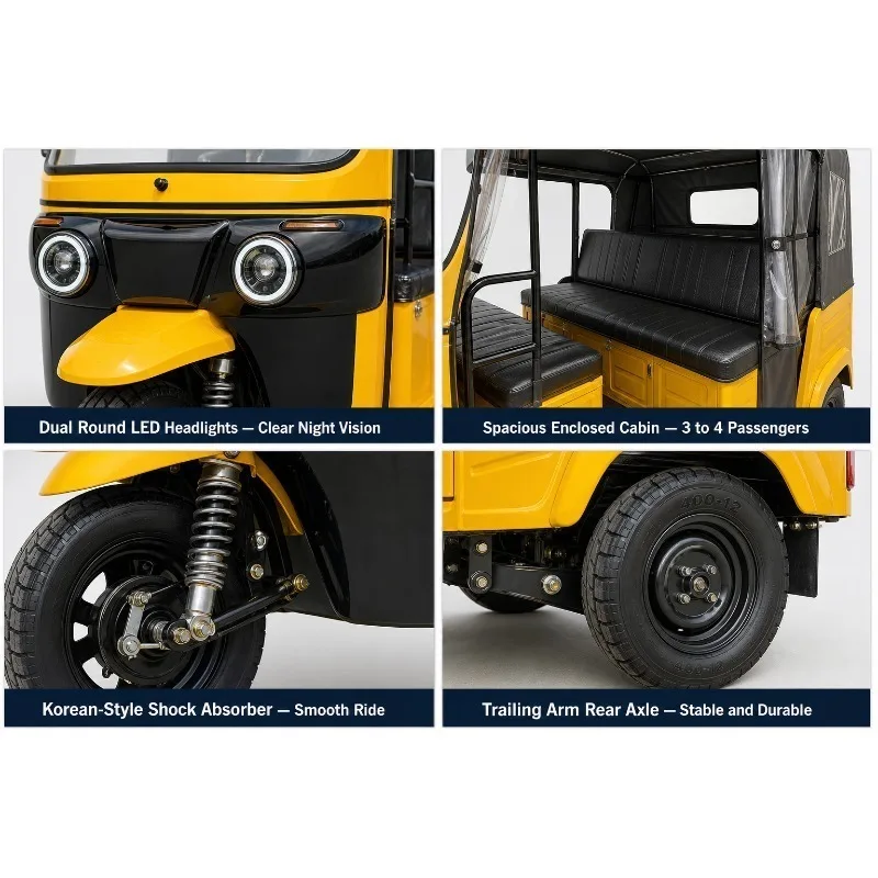 Durable Taxi Motorcycle Tricycle Modern Tuk Tuk Passenger Tricycle Popular  Rickshaw Three-wheel Tricycle xyl