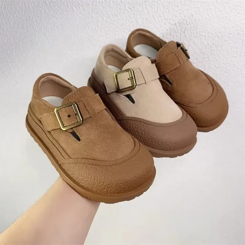 Obuwie dziecięce Retro obuwie modne chłopięce skórzane buty piękne matowe szkolne sukienki dla dziewczynek buty Chaussure Enfant Fille