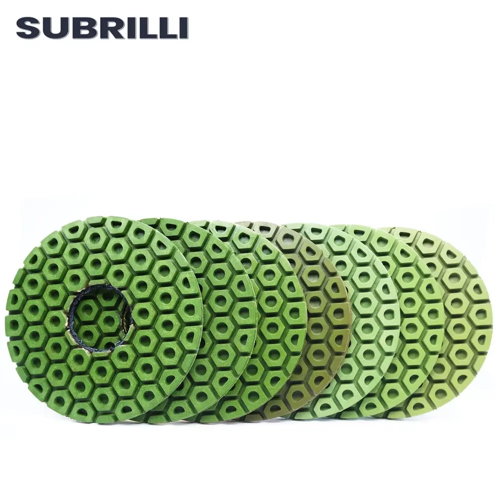 SUBRILLI 5inch Diamond Polishing Pad Aggressive Grinding Wheel For Ceramic Glass Granite Stone 125mm Wet Abrasive Tool 1piece