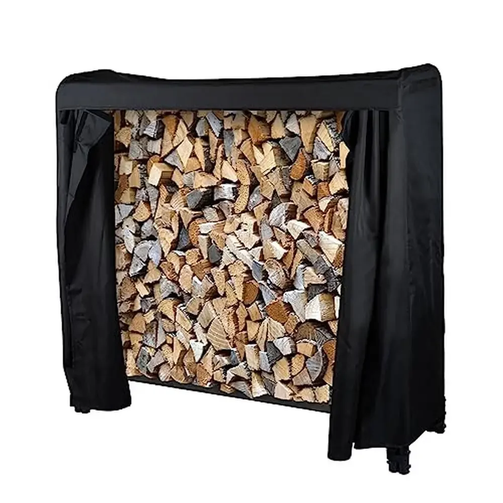

Heavy Duty Firewood Rack with Weather Resistant Cover 4ft Wood Storage Organizer