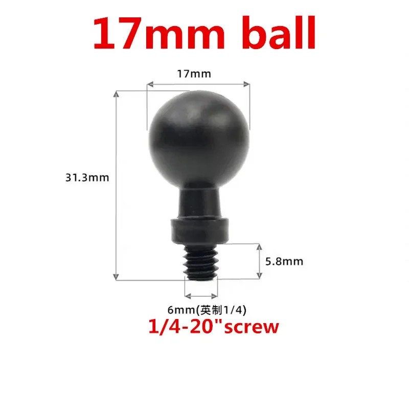 13mm 15mm 17mm 20mm 25mm Ball Head Mount 1/4\