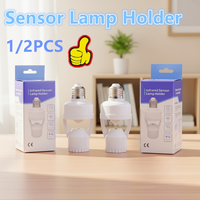 NEW 1-2Motion Sensor Lamp Holder E27 Smart Light Bulb Holder Adapter Auto On/Off Motion Light Socket for Porch Staircase Base