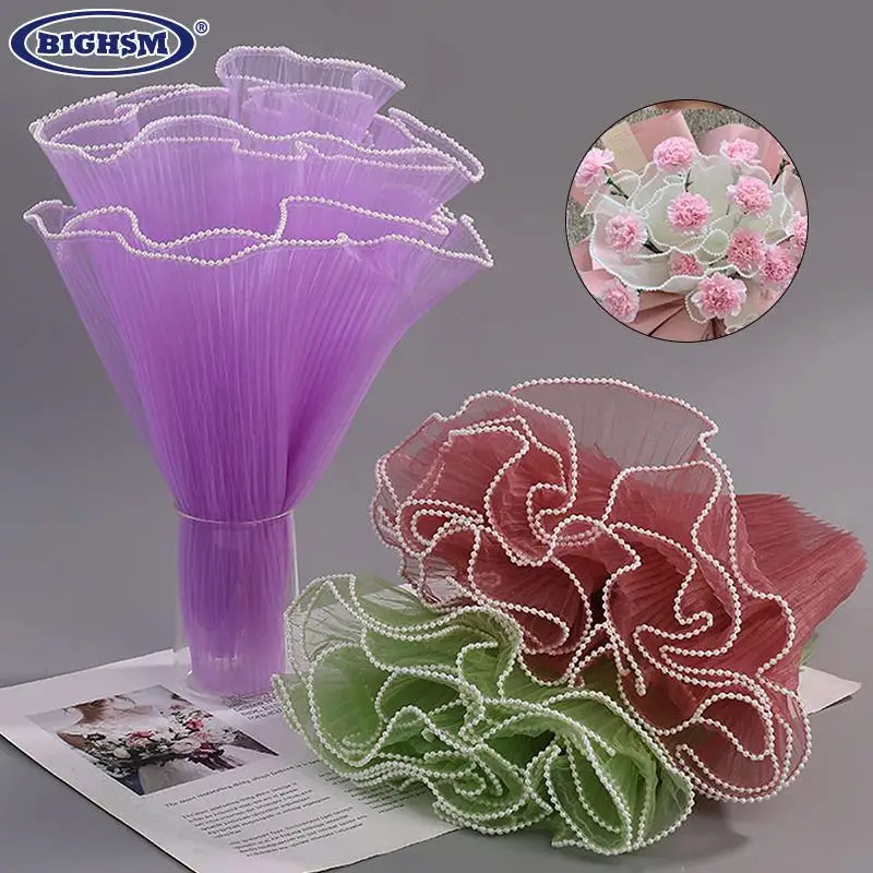 1pcs Flower Wrapping Paper Wave Yarn Florist Bouquet Packaging Lace Mesh Florist Bouquet Gift Packaging Supplies 28cmx1.5M