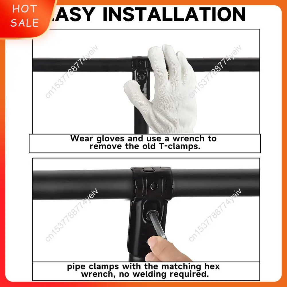 

8 Sets 1 Inch T Pipe Clamp,Cold Rolled Steel Connector Chain Link Fence Parts End Rail T Clamp For 1 Inch (25Mm) OD Pipe A62X