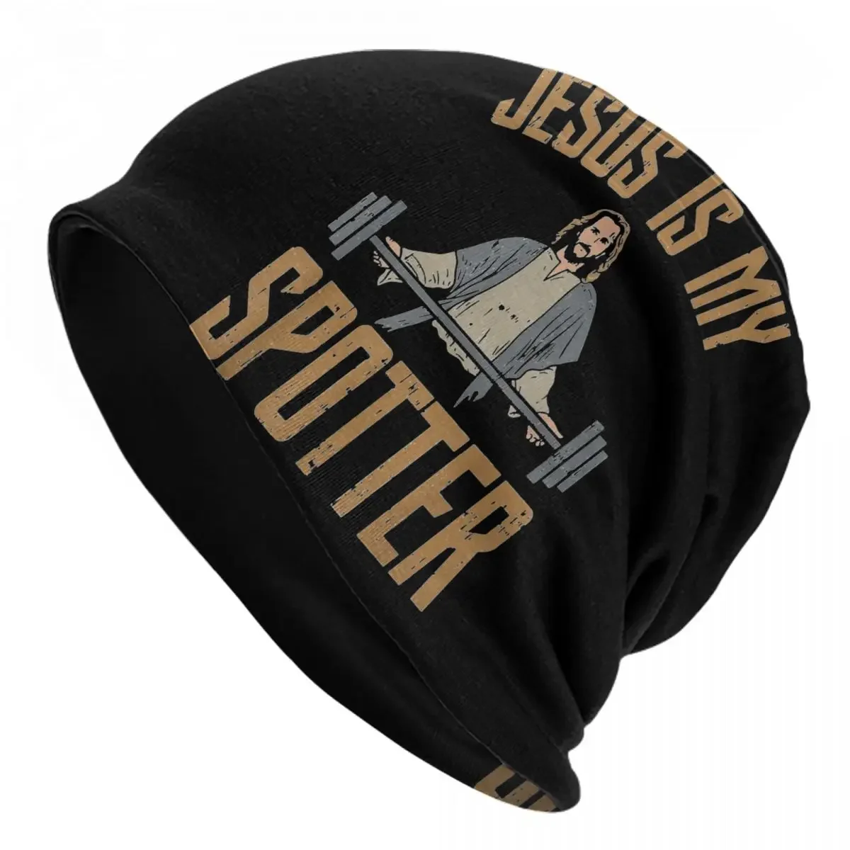 Men Women Jesus Is My Spotter Slouchy Beanies Accessories Parody Jesus Bonnet Knitting Hat New Arrival Warm Hats Best Gifts Idea