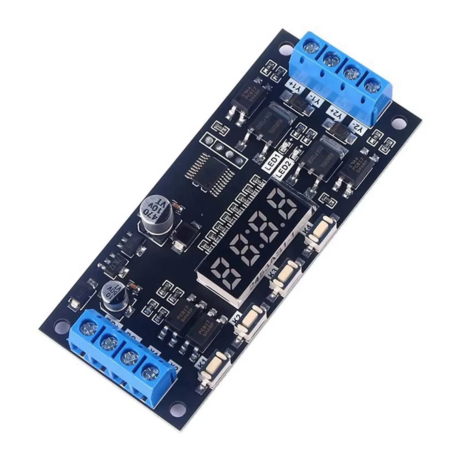 Dual-channel Delay Time Controller Module, High-frequency On/off Power Timing Switch Pulse Trigger Cycle Control Module