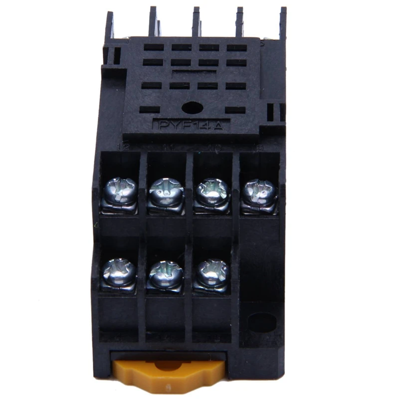 2 ชิ้น PYF14A DIN Rail รีเลย์กําลังไฟฐานซ็อกเก็ต 14 Pin สําหรับ MY4NJ HH54P MY4
