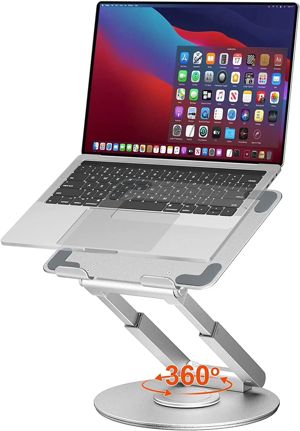 Custom 360 Swivel Aluminum Alloy Laptop Stand Ergonomic Height Adjustable Standing Desk Riser Computer Holder