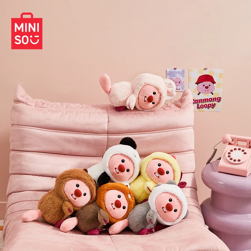 

MINISO аниме мультфильм Loopy перекрестная одежда серия плюшевая кукла рюкзак кавайная милая мягкая плюшевая искусственная сумка подарок